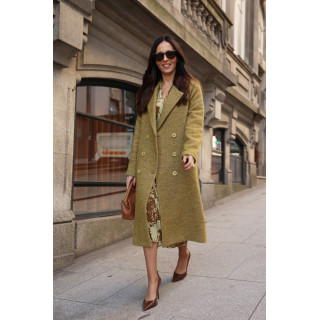 Casaco comprido com efeito fantasia