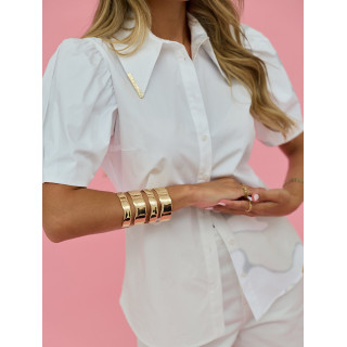 Blusa lisa com manga embaloada