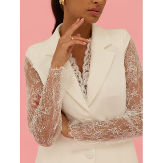 Blazer com mangas de Renda