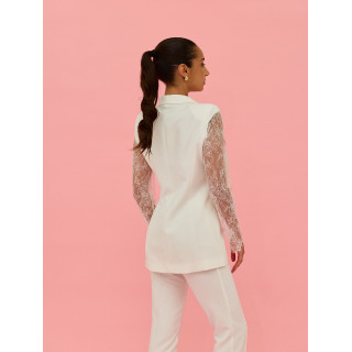Blazer com mangas de Renda