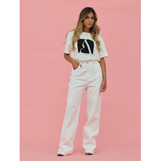 T-shirt em algodão com logo a contrastar