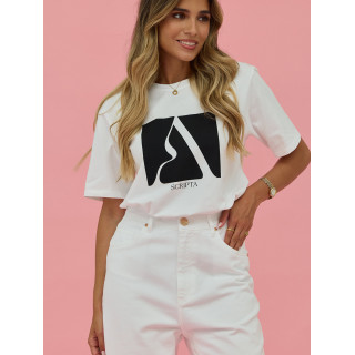 T-shirt em algodão com logo a contrastar
