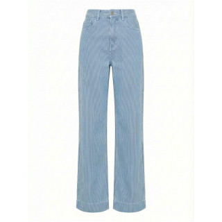 Calça jeans wide leg com risca