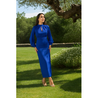Vestido longo com laço nas costas