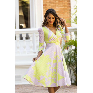 Vestido corte princesa estampado