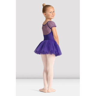 Vestido Tutu com Estampa e Mangas Curtas