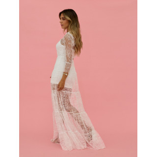 Vestido comprido em renda