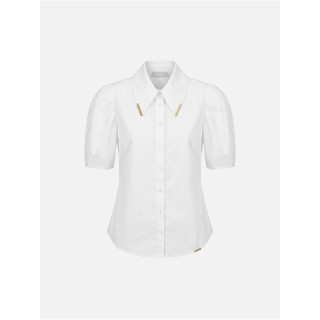Blusa lisa com manga embaloada