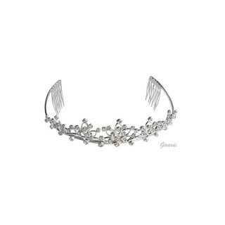 Tiara em Metal com Strass Branco