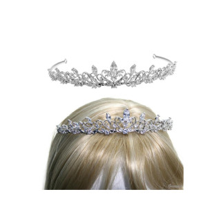 Tiara em Metal com Zircónia Branca