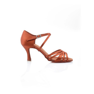 Sapatos de Dança Iconic Flex em Cetim Bronzeado – Salto 7,5 cm