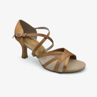 Sandálias de Dança Latina Rikki BL162 em cetim – Salto 6,5 cm