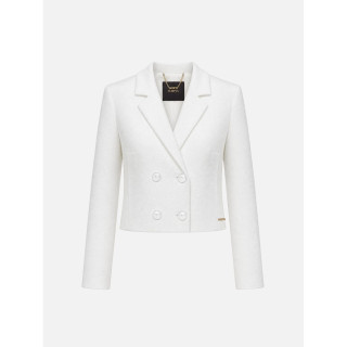 Blazer curto com fecho em trespasse