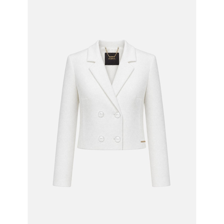 Blazer curto com fecho em trespasse