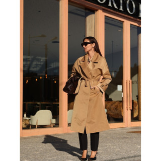 Gabardine comprida com cinto
