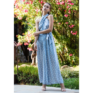 Macacão Comprido com Decote Cruzado e Cintura Ajustável