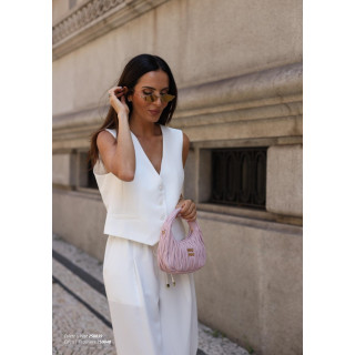 Colete com decote em V em tecido liso