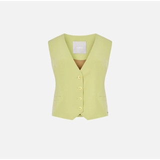 Colete com decote em V em tecido liso