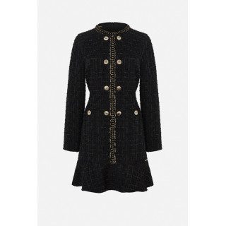 Vestido com pormenor de botões metálicos