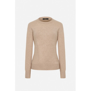 Camisola lisa com detalhes em efeito canelado