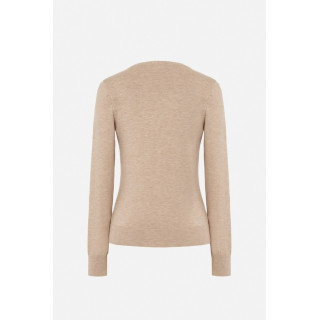 Camisola lisa com detalhes em efeito canelado