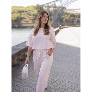 Camisola em felpa com detalhe de estampado