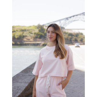 Camisola em felpa com detalhe de estampado