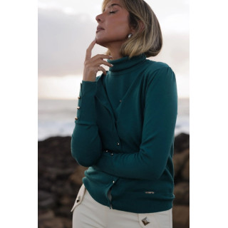 Casaco decote redondo com botões metálicos SC