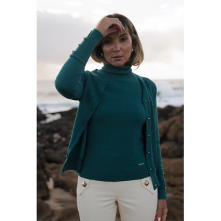 Casaco decote redondo com botões metálicos SC